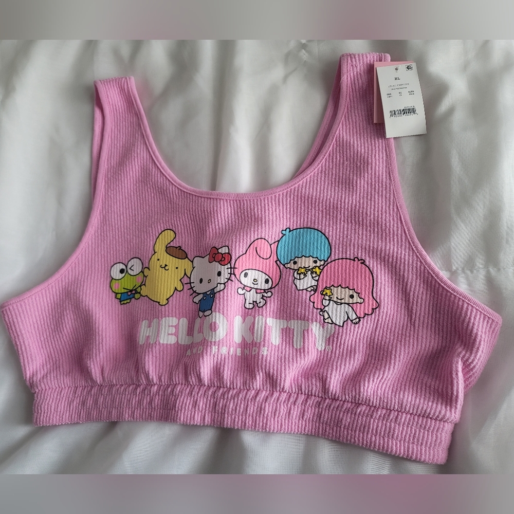 Hello and Kitty friends crop top
